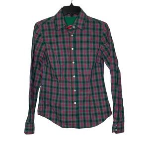 J. McLaughlin Multicolor Plaid‎ Button Up Collar Shirt Long Sleeve Women Size 0